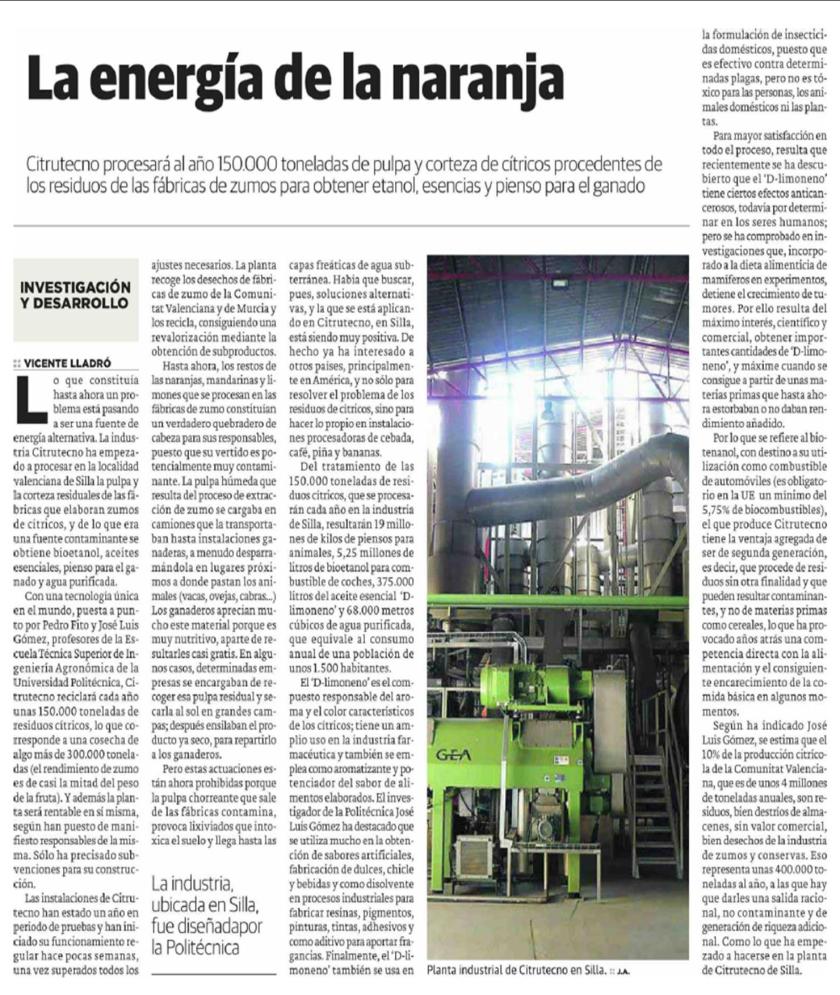 Citrotecno en Las Provincias