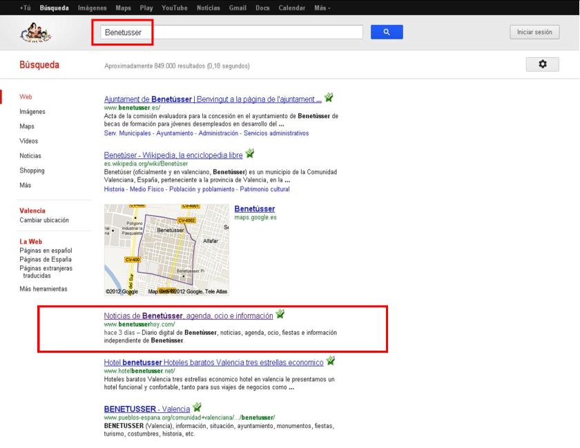Google Benetússer Hoy